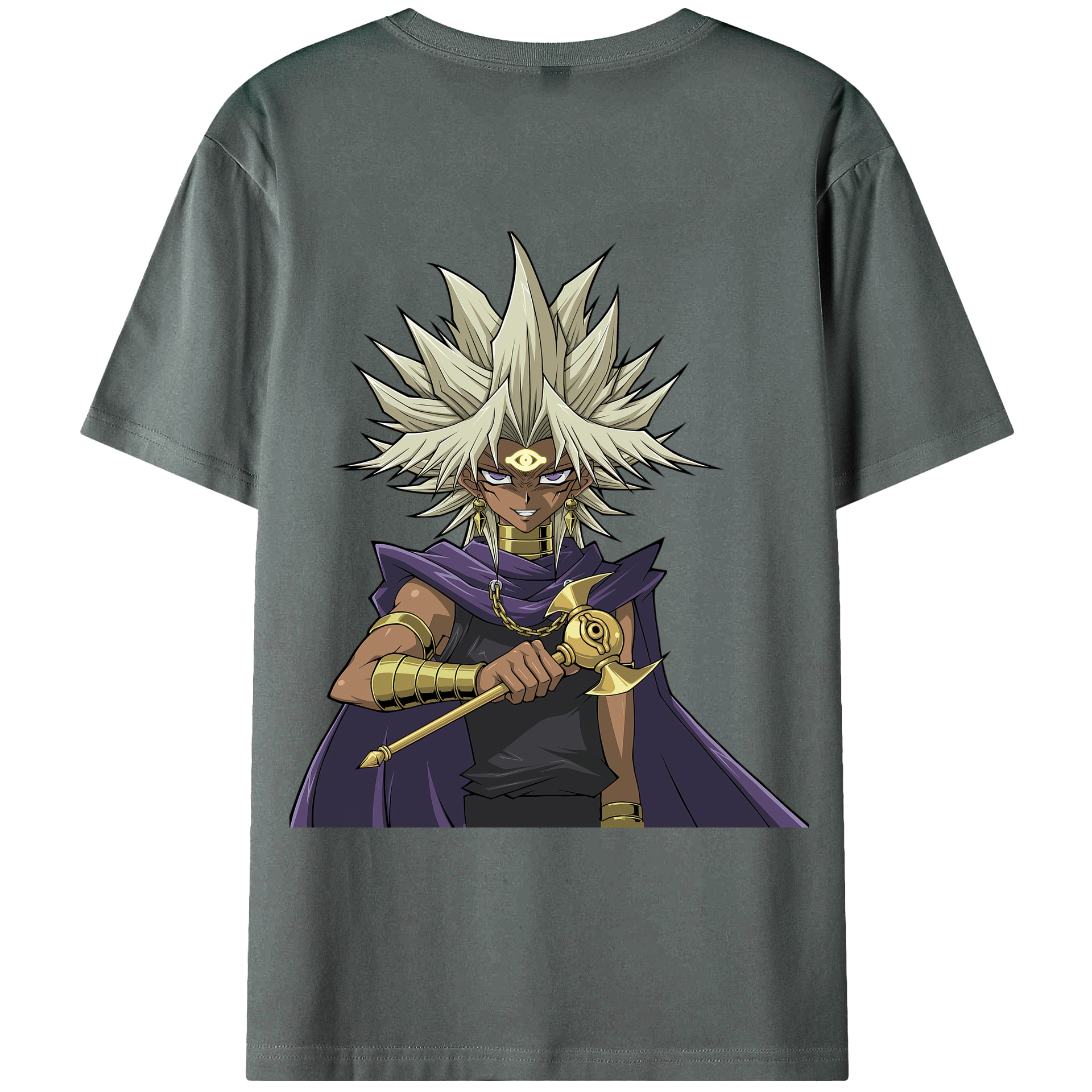 （画像用） 遊☆戯☆王 Yu-Gi-Oh! 綿100％ メンズ半袖Tシャツ（バックプリント） 通気性